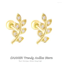 أقراط مسمار Canner 925 Sterling Silver Helix Flower Rose Gold Percing for Women Guid Jewelry DIY Make Aretes W5