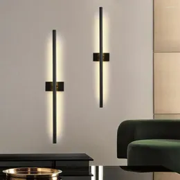 Lâmpada de parede moderna minimalista linear tubos de metal para baixo iluminação luz sala estar decoração ouro led luzes espelho do banheiro