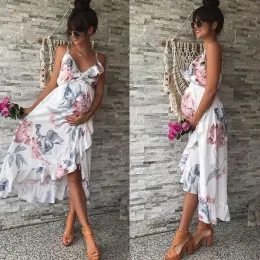 Dresses Pregnant Summer Women Maternity Clothes Dresses Plus Size Pregnancy Floral Backless Beach