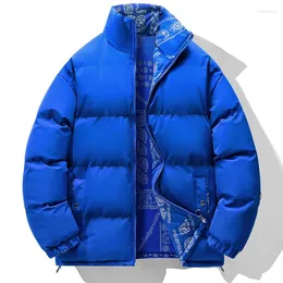 Мужская пуховая двусторонняя зимняя куртка для мужчин, толстые теплые парки, модные повседневные мужские куртки-пуховики, хлопковые стеганые пальто, верхняя одежда