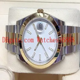 Herrenarmbanduhr Datejust 41 mm 126303 Bi-Color Herren-Automatikuhr mit weißem Zifferblatt, Edelstahl und Gelbgold M302s