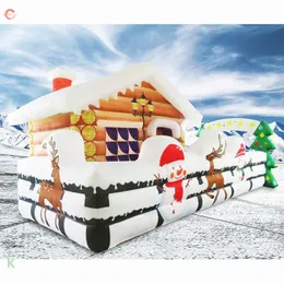 Navio atividades ao ar livre 2024 Xmas 7.3x5.1m Giant Inflable Santa Grotto Christmas House com bela impressão