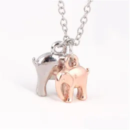 Hänge halsband charm hängande halsband skönt sier mode krage chocker halsband familj smycken två elefant droppleverans j dh1bz