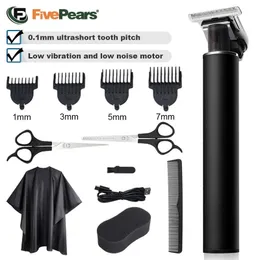 FivePears Hair Clipper Professional0mm Saç Kesimi Makine Korucu Kesme Makerelelektrik Sakal Döşeme Menusb Düzelti 240124