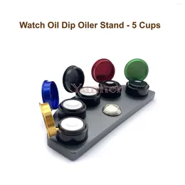 Watch Repair Kits A Oil Dip Oiler Stand Die-Cast 5 Dishes With Cover Watchmaker Tools