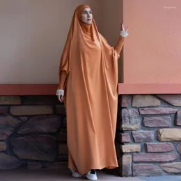 Freizeitkleider Damen Gebetskleidungsstück Ramadan Muslim Abaya Kaftan Frauen Kleid mit Hijab Abayat Islam bescheidene Robe islamische arabische Kleidung