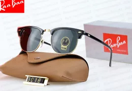 디자이너 레이 3016 선글라스 남성 및 여성 고급 미러 금속 프레임 편광 UV400 렌즈 선글라스 상자