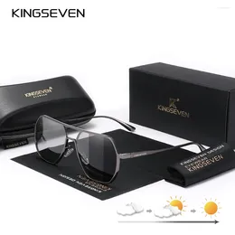 نظارة شمسية Kingseven Pochromic الرجال نساء Chameleon Pilot Sun Glasses Anti-Glare Driving Eyeglasses UV400