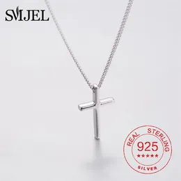 Hängen 925 Sterling Silver Crucifix Cross Pendant Necklace For Män Kvinnor Utsökta kedjesmycken Jesus Bön