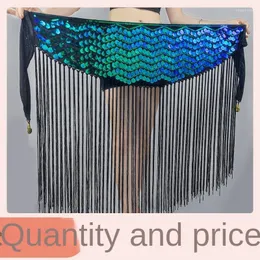 Stage Wear 2024 Belly Dance Fringe Hip Scarf Bead Piece Training Clothing Waist Chain Sequins Festival Belt Dress