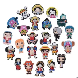 Cartoon Accessories Charms Wholesale Childhood Memories One Piece Toys Funny Gift Shoe Pvc Decoration Buckle Soft Rubber Clog Fast Dro Ot5Js