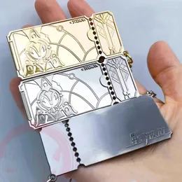 Keychains Game Honkai: Star Rail Cosplay Props Star Pass tågbiljett Metal Figure Keyring Holder smycken gåvor med låda