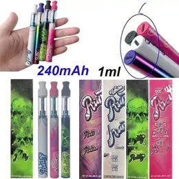 Runty Runtz Dostosowane puste vapes ładowalne 280 mAh 1,0 ml Waporyzator 6 szczepów w magazynie 2400pcs