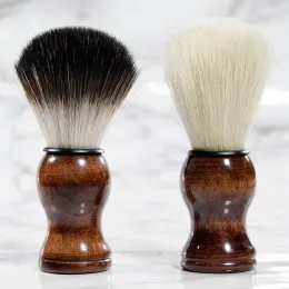 Escova de barbear de texugo de qualidade premium cortador de cabelo excelente cabo de madeira barbeiro salão de beleza limpeza de barba portátil barbeador b0504ferramentas de aparelho 0204