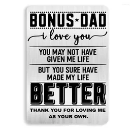 Keychains Stepdad Gifts Bonus Dad Love Note Engraved Metal Wallet Inserts Card Father's Day For DIY Custom Wholesale