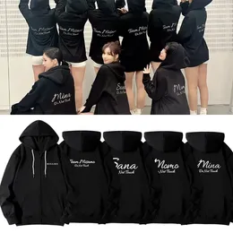 Felpe con cappuccio da donna Kpop Y2K Twice Japan MISAMO Tour Do Not Touch Felpa unisex a maniche lunghe ZIP-UP Cappotto pullover con stampa allentata Oversize