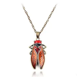 Pendant Necklaces Sweater Jewelry Vintage Style Glaze Insect Women Pendant Cicada Chain Necklaces Similar To The Small Powerf Cockroac Dhfxm