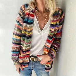 Maglione cardigan lavorato a maglia giacca sottile allentata per le donne coreano casual Y2k vestiti raccolti elegante abbigliamento femminile moda top 240202