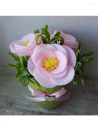 Bakformar przy hc0095 rosblommor silikon tvål mögel blommor 3d mögel ljus arom mögel gör harts lera miljövänligt