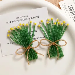 Strumenti artigianali 1 pz Sen Perle di vetro intrecciate creative Materiale per orecchini in resina con fiori di riso per accessori per la creazione di gioielli fai-da-te