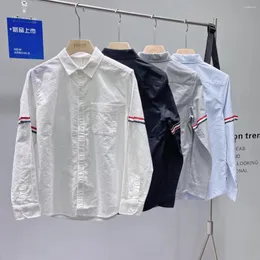 Mäns casual skjortor 2024 Springlastskjorta Män långärmad överdimensionerad bomullsvintage koreanska kläder harajuku manlig streetwear topp