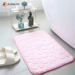 Tapetes de banho Tapete Moderno Minimalista Coral Fleece Tapete Anti-Skid Square Cobblestone Piso Decoração de Casa Super Absorvente Poliéster