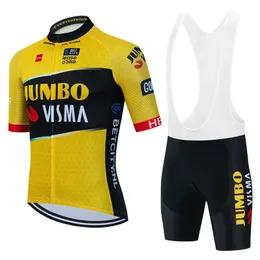 Jumbo Visma Team Men Cycling Jersey Set Summer Road Clothing Mutb Bike Equipment Maillot ciclismo onform 240202