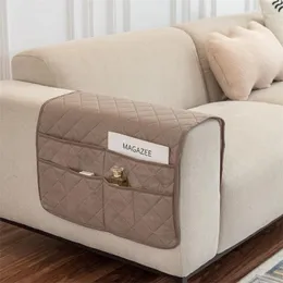 Cadeira cobre alta qualidade portátil 50/90cm saco de armazenamento antiderrapante capa de sofá reclinável com bolso cor sólida toalha de braço para sala de estar