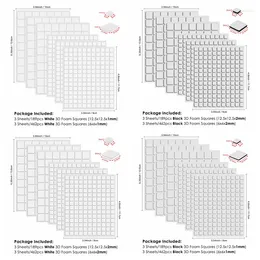 크래프트 도구 1mm/2mm 두께 3D 양면 접착제 폼 제곱 흑백 영구 끈적한 치수 접착제 카드 제작