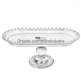 أدوات المائدة مجموعات Toyvian Glass Cake Plate Stand Plate President Dish Platter Square Square Fruit