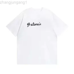 24SS Tasarımcı Baleciaga T Shirt Blenciaga Yaz Moda Markası Erkek ve Kadın BA Aile Basılı Mektup Ortağı Tshirt Kısa Knapılı Gevşek Saf Pamuk Aape