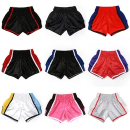 킥복싱 반바지 어린이 십대 Muay Thai Boxing Shorts Womens Mens 싸우는 MMA 트렁크 Sanda Grappling Training Short Pants 240119