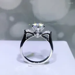 クラスターリングチャームジュエリーかわいい猫耳ファッションデザイン女性用ロマンチックな結婚式の婚約指輪豪華なアクセサリーのための調整可能な指