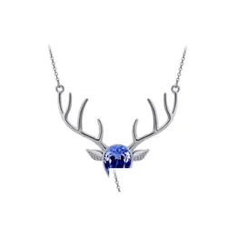 Anhänger Halsketten Strass Kristall Halskette Weihnachten Hirsch Anhänger Halsketten Boho Geweih Horn Tier Drop Lieferung Schmuck Halskette Dhkqp