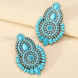 Dangle Earrings Vintage inthnic Style Boho Charm راتنجات راتنجات ملونة للنساء الفاخرة المهرجان غير عادية بيان المجوهرات المجوهرات