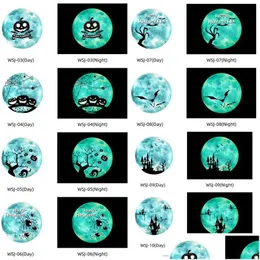 Adesivos de Parede Halloween Luminous Moon Adesivo de Parede Castelo Decalque Decoração Feliz 28cm no Dia Brilho Os Adesivos Escuros Drop Delivery Dhmme