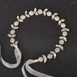 Fermagli per capelli 2024 Perla di cristallo Copricapo da sposa Clip a cerchio Damigella d'onore Zircone Strass Accessori in rattan Gioielli da sposa