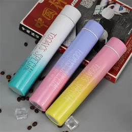 Water Bottles Mini 260ML Gradation Slim Vacuum Flasks Thermos Cup 304 Stainless Steel Coffee Pearlescent Paint Surface Bottle