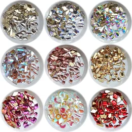 Blandad form nagelkonst strass platt rygg multi ccolor högkvalitativ kristallsten 3d nagel diy dekoration tillbehör 240202