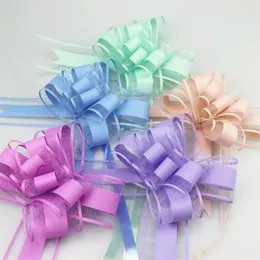 100pcs Middle Size 30mm solid color silverblackbeige Pull Bow Ribbon Gift Packing flower knot Party Wedding Car Room Decor Y2010062455