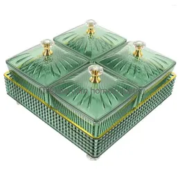 Dinnerware Sets Dry Fruit Tray Divided Dish Serving Plate Nuts Storage Box Transparent Drop Delivery Dhex3