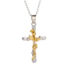 Anhänger Halsketten Hübsche Blume Jesus Kreuz Anhänger Kragen Halsband Halskette Lange Kette Relius Roman Halsketten Drop Lieferung Schmuck Nec Dhums