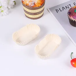 Stampi da forno Pirottini di carta Fodere per cupcake Torta Muffin Tazza Involucri per pane Ovali usa e getta Dessert Mini vassoi Forma Fodera per barca Prova di pagnotta