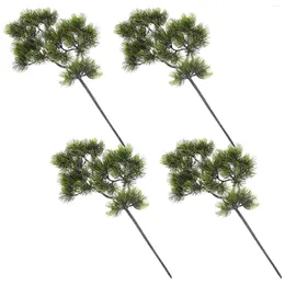 Dekorative Blumen, 4 Stück, Pflanze, simulierte Thuja-Kiefernzweige, Landschaftsdekoration, künstliche Blätter aus Kunststoff, Ornament