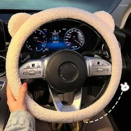 Coprivolante universale invernale caldo morbido peluche Cartoon Bear Ear Car Interior Cover Handble Accessori