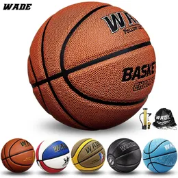 WADE Original Leather size 7# Indoor/Outdoor Basketball for Adult School kids ball Brown Classics Design Legal Bola 240127
