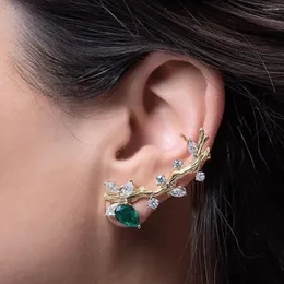 Orecchini con perno Huitan Personalità Ramo Salita Clip-on per le donne Piercing all'orecchio Accessori da sposa di lusso per fidanzamento nuziale 2024