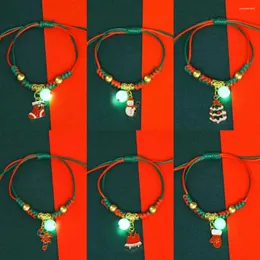 Charm-Armbänder, Mistelzweig, leuchtendes Weihnachtsarmband, Schneeflocke, Schneemann, Adventskranz, Elch, Zuckerstange, frohe Weihnachten, Hipster