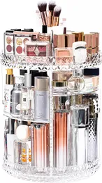 DreamGenius Makeup Organizer, 360 graders roterande kosmetisk lagringsorganisatör, 7-lagers justerbar makeup displayfodral, passar smycken sminkborstar.