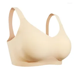 Bras Lervanla V009 Sutiã esportivo de tamanho grande para mulheres finas verão push-up traceless grande anti-flacidez respirável e confortável